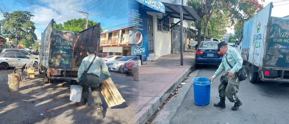 Agentes del CAM retiran obstáculos que dejan las personas para apropiarse de los parqueos