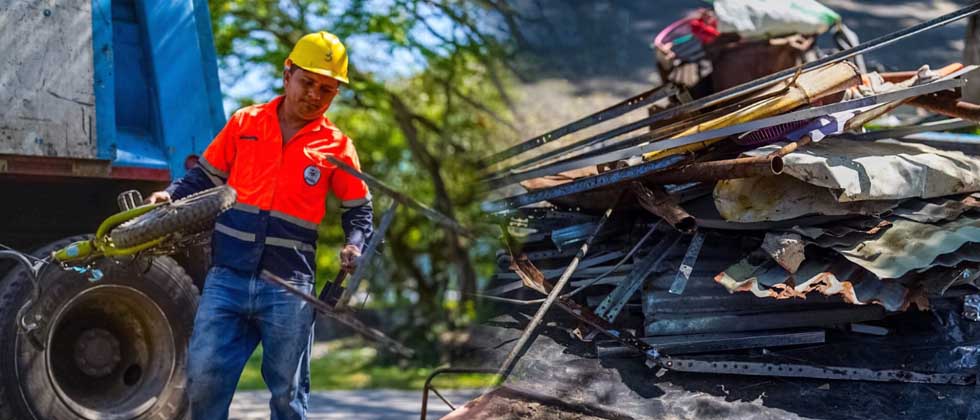 Retiran más de 35 toneladas de residuos grandes en la comunidad Independencia