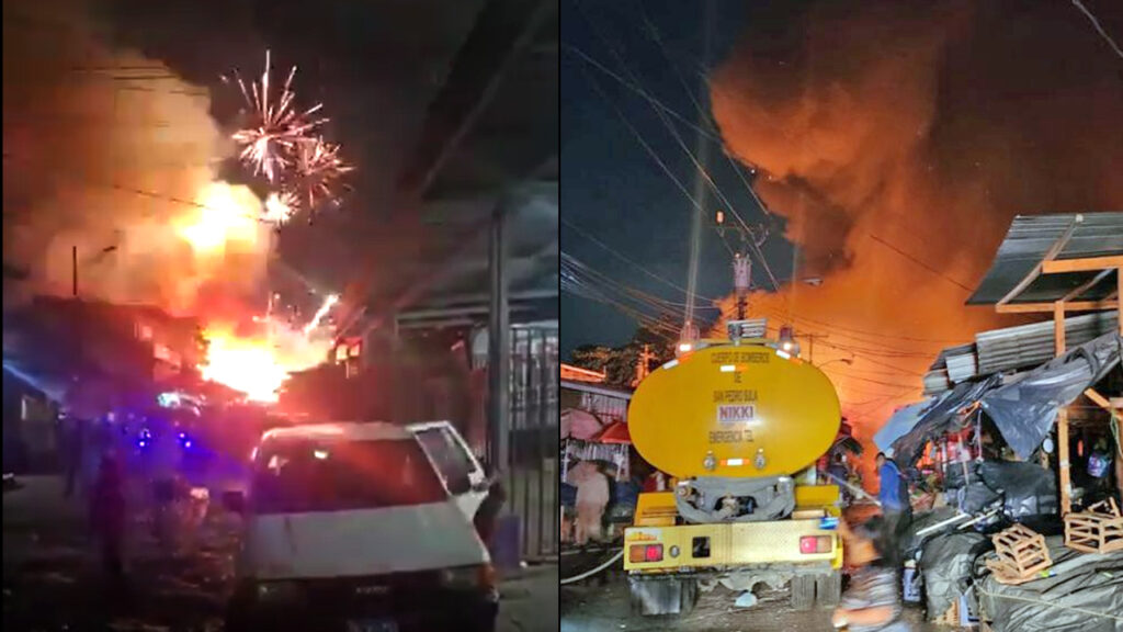 Honduras: incendio en mercado consume varios puestos en San Pedro Sula