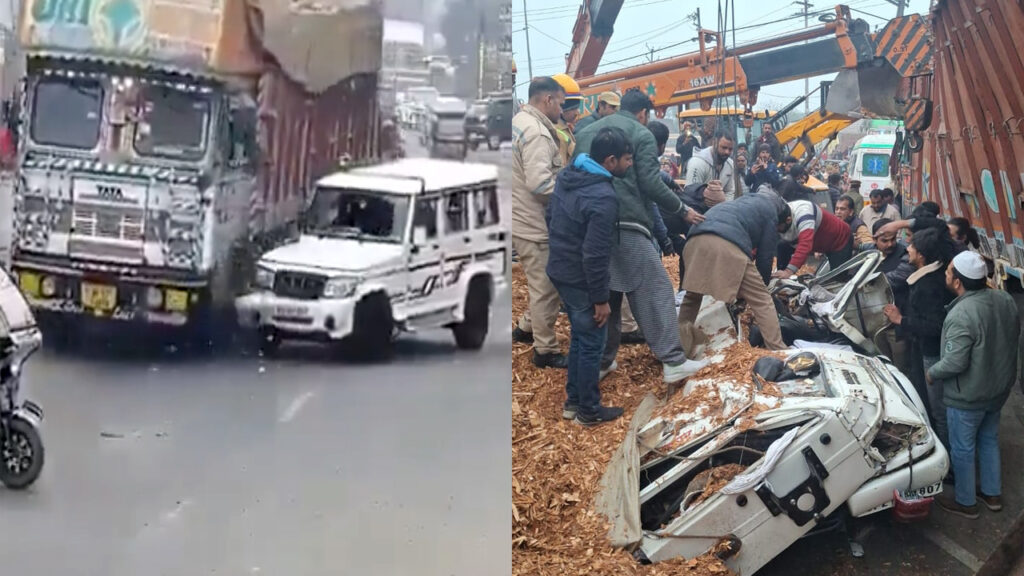 INDIA: Conductor muere aplastado por camión sobrecargado con paja