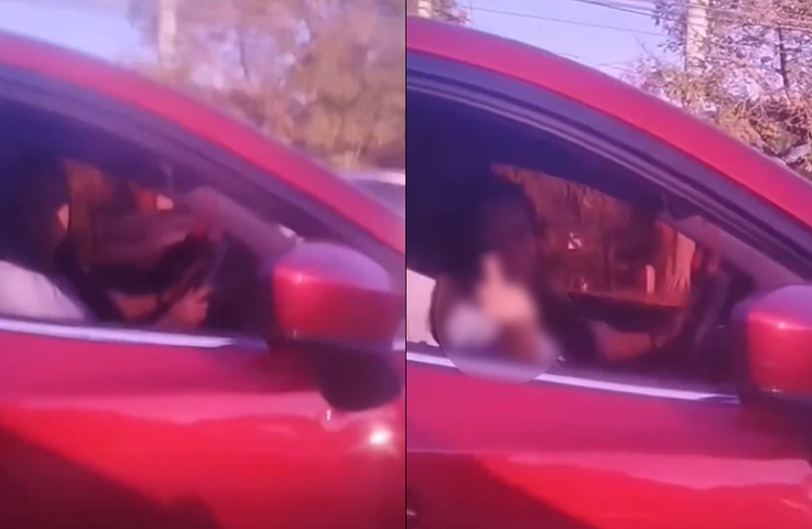 Intolerancia: conductora estresada saca toda su frustración en pleno tráfico