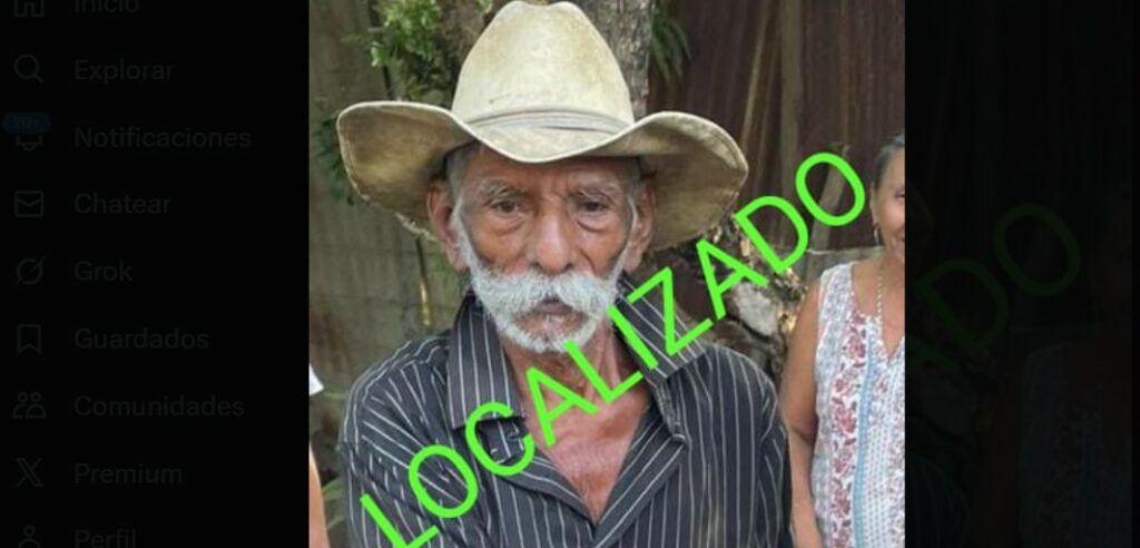 Localizan sano y salvo a adulto mayor reportado como desaparecido