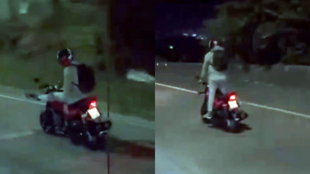 Sancionan a motociclista que fue captado manejando de manera temeraria en una transitada carretera