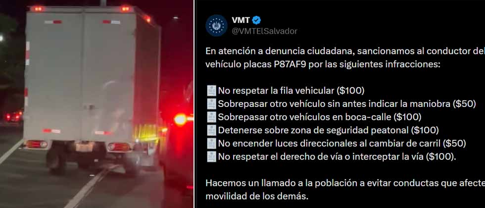 «Por llevársela de vivo»: sancionan con $500 a conductor por cometer 6 infracciones