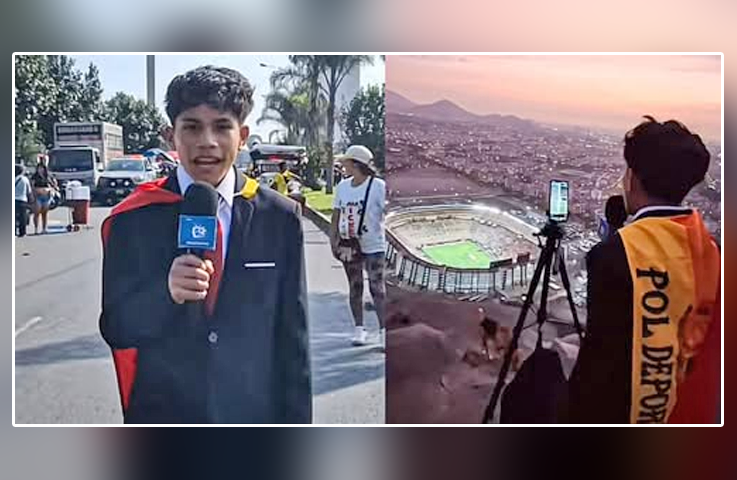 Tiene 15 años, viajó 18 horas y trepó un cerro para narrar la final de la Copa Libertadores