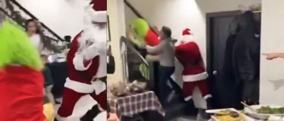 Entrada de Santa Claus se ve opacada por el Grinch quién arruinó la Navidad de unos niños
