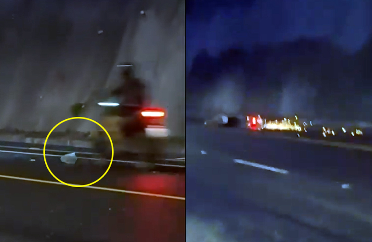VIDEO: motociclista sufre aparatoso accidente tras chocar con una roca
