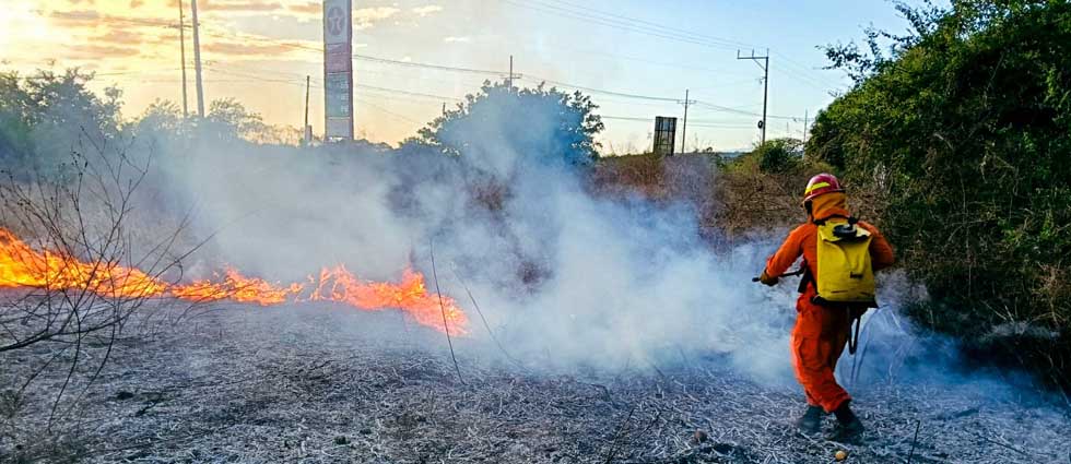 Sofocan incendio frente a una gasolinera sobre la carretera Litoral