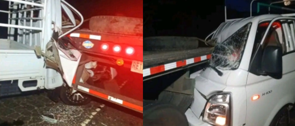 Conductor se salva de milagro tras impactar contra la parte trasera de una rastra