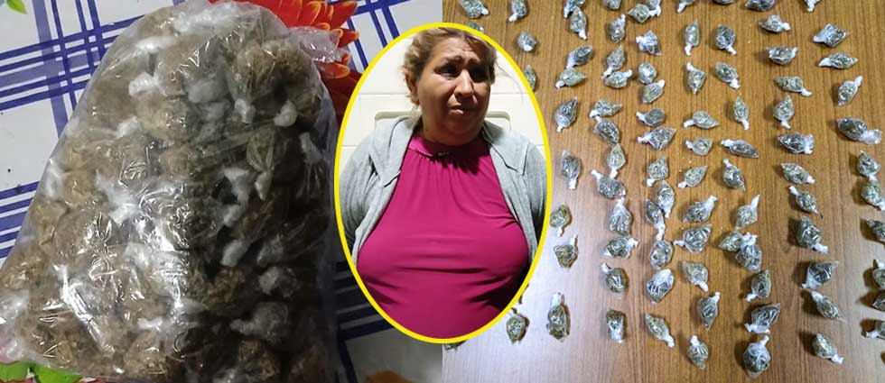 Capturan a mujer tras hallarle más de 100 porciones de marihuana en San Vicente