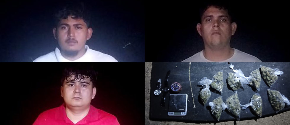 Capturan en Playas Negras a tres sujetos tras hallarles droga
