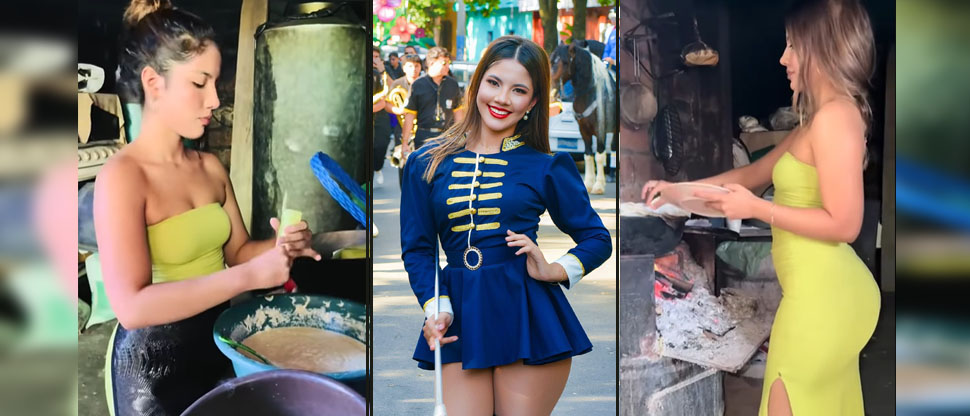 Famosa cachiporrista de Ilobasco sigue siendo sensación al preparar ricos tamalitos