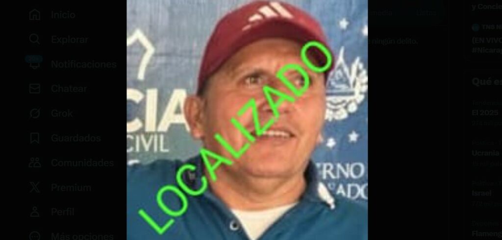Localizan sano y salvo a hombre reportado como desaparecido