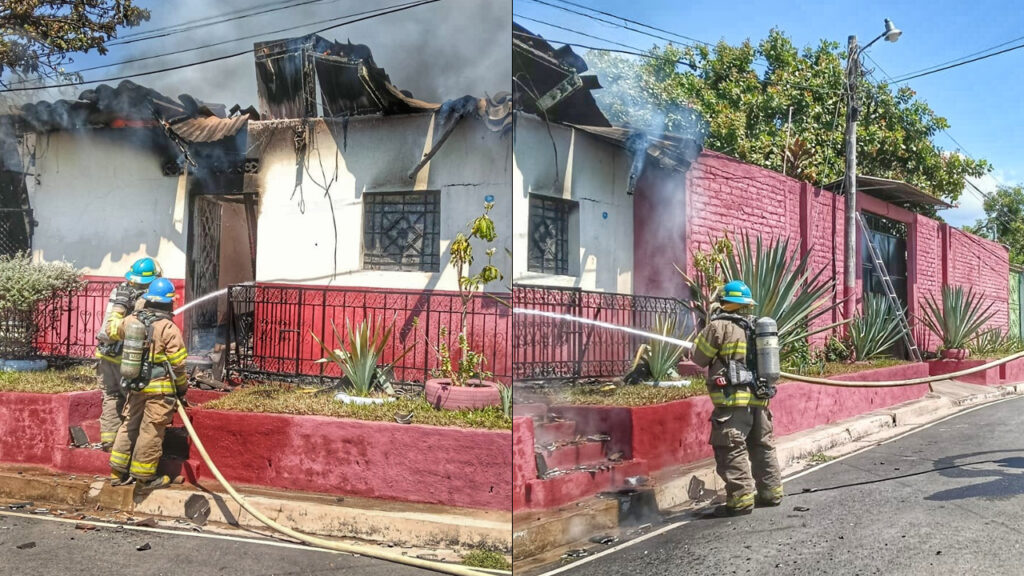 Atienden voraz incendio en una vivienda de Usulután