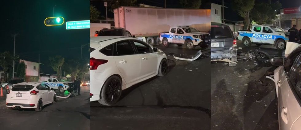 Conductores no respetan luces del semáforo y se origina múltiple choque en Soyapango