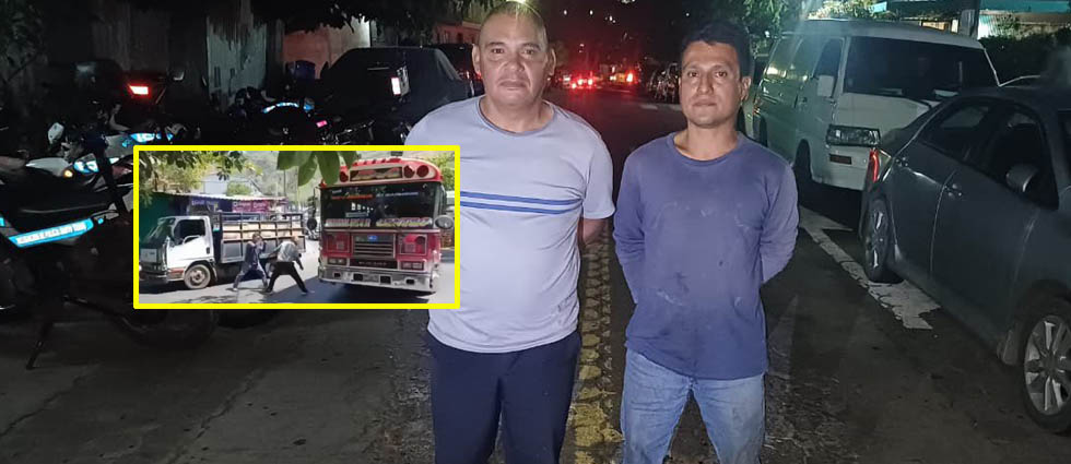 PNC arresta a motoristas de autobús y camión tras pelea en plena vía pública en San Marcos