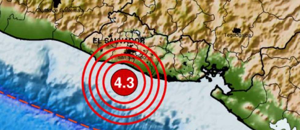 Sismo de 4.3 grados en La Libertad sacude gran parte del país esta tarde de martes