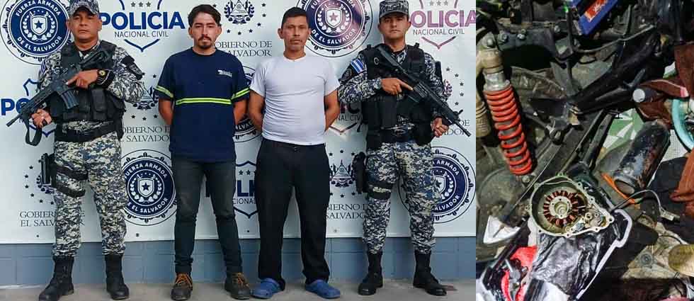 Capturan a sujetos tras hallar al interior de una casa piezas de moto hurtadas en Soyapango