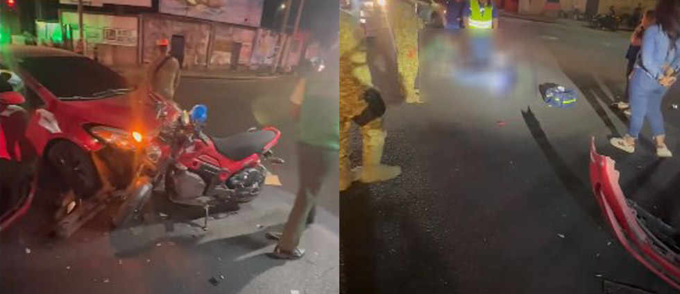 Motociclista acaba en el hospital tras ser impactado por un auto en el bulevar Venezuela