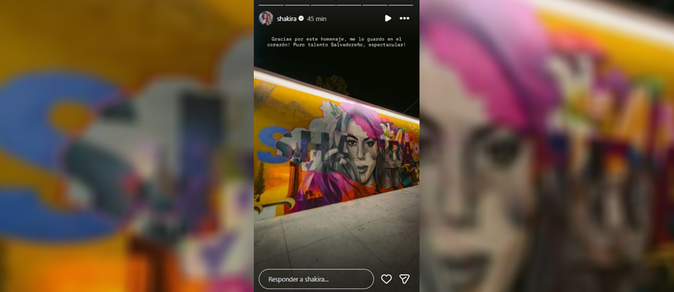 ¡Shakira comparte mural del artista TNT en sus historias de IG! «Me lo guardo en el corazón»