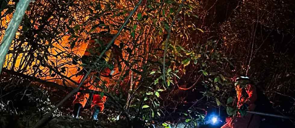 Bomberos sofoca incendio en terreno con abundante maleza seca esta madrugada de lunes