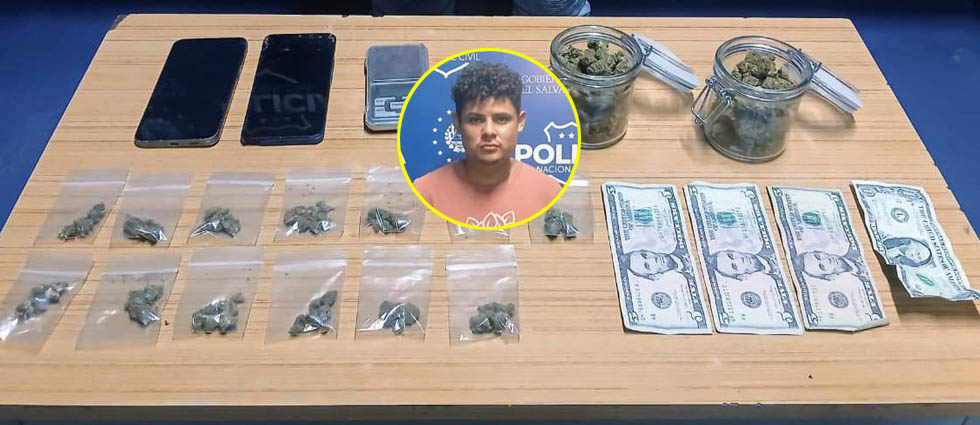 PNC arresta a sujeto tras hallarle varias porciones de marihuana en Ayutuxtepeque