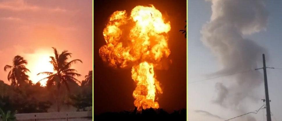 Enorme columna de fuego se alzó sobre el cielo tras erupción de volcán de lodo en Colombia