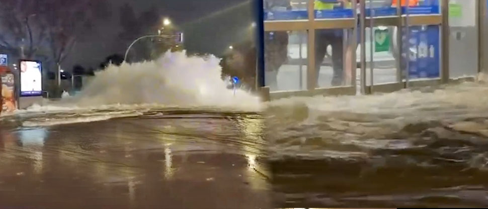 España: tubería colapsa por lluvias y bloquea principales accesos al aeropuerto de Madrid