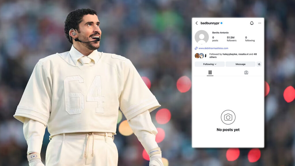 Bad Bunny borra todas sus publicaciones de Instagram tras Show en el SuperBowl