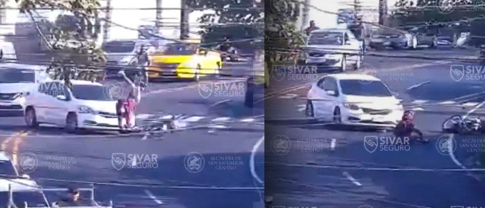 Cámaras de SivarSeguro captan otro accidente en la Avenida Bernal