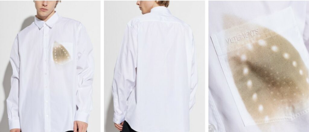 Lanzan al mercado camisa con “quemadura de plancha” por más  de $1,000