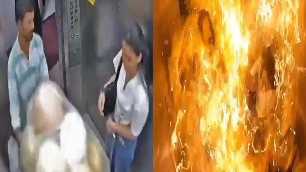 Explosión de globos al interior de un ascensor deja dos personas heridas