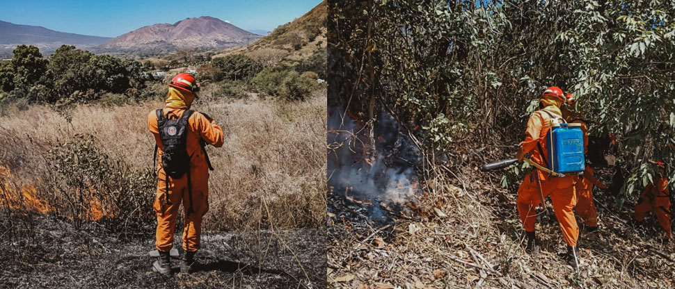 Bomberos sofocan incendio de maleza seca en Tonacatepeque