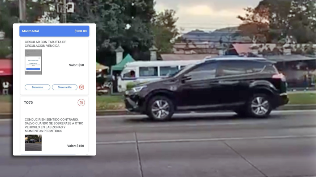 Por querer ganar tiempo en el tráfico, conductor pagará más de $200 en multas