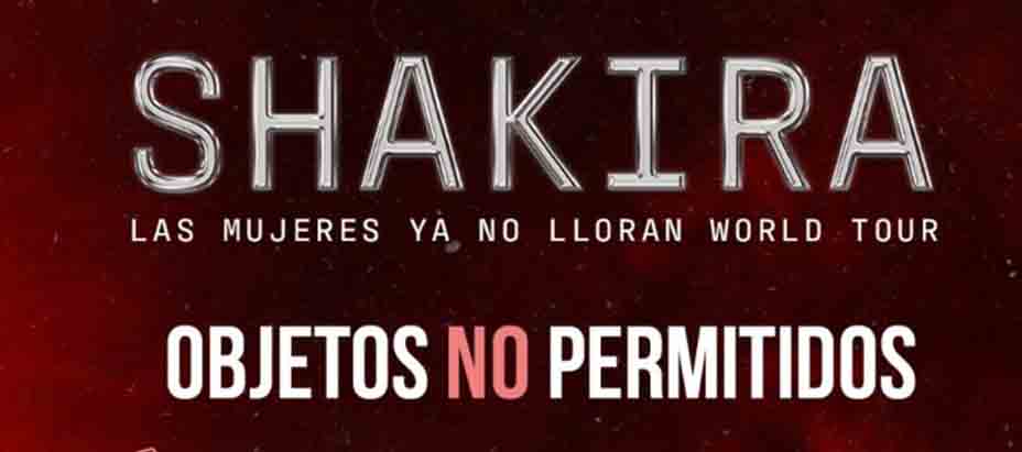 Estos son los objetos que no podes llevar al concierto de Shakira