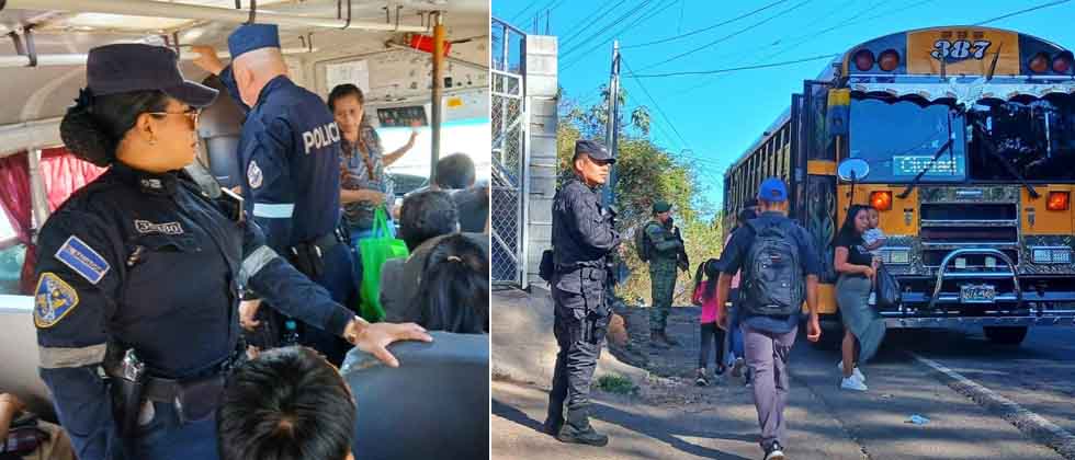 Agentes refuerzan seguridad en unidades del transporte público en Morazán y Ahuachapán