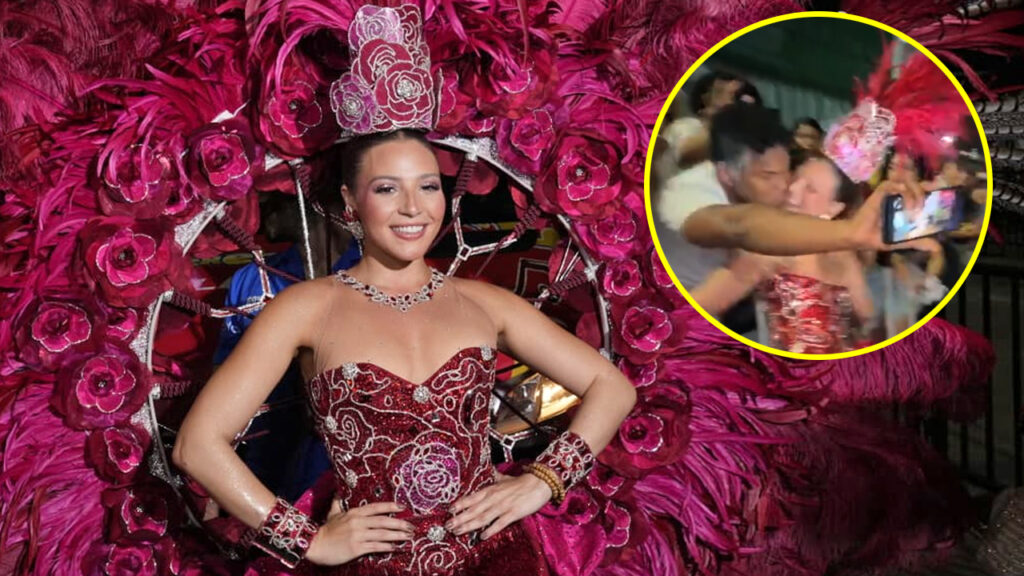 Sujeto besa en la boca a reina de belleza y se gana el repudio de miles en Colombia