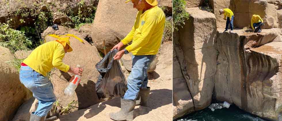 Realizan jornada de limpieza en Salto de Malacatiupán: piden a la población no dejar basura