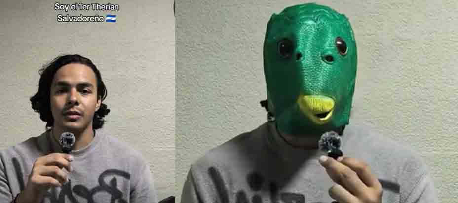 Viralizan a joven salvadoreño que afirma ser el primer therian: ahora dice que es un pescado