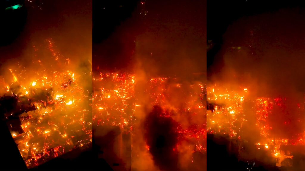 Toma aérea muestra la magnitud del incendio de esta madrugada en el Centro de San Salvador