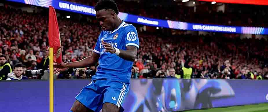 Vinicius logra un golazo y pone arriba al Real Madrid en la Champions