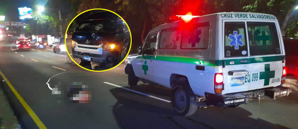 Peatón pierde la vida tras ser impactado por un microbús en transitada avenida de San Salvador