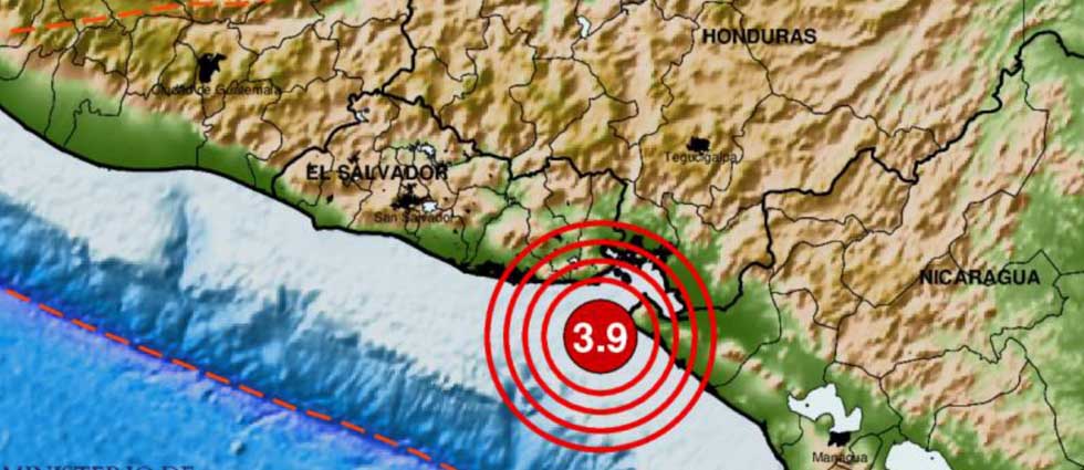 Sismo de 3.9 grados en La Unión sacude parte de El Salvador a primera hora de este jueves