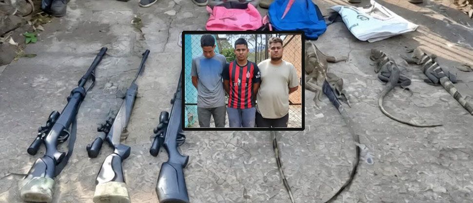Capturan a sujetos que se dedicaban a cazar iguanas de manera ilegal en Santa Ana