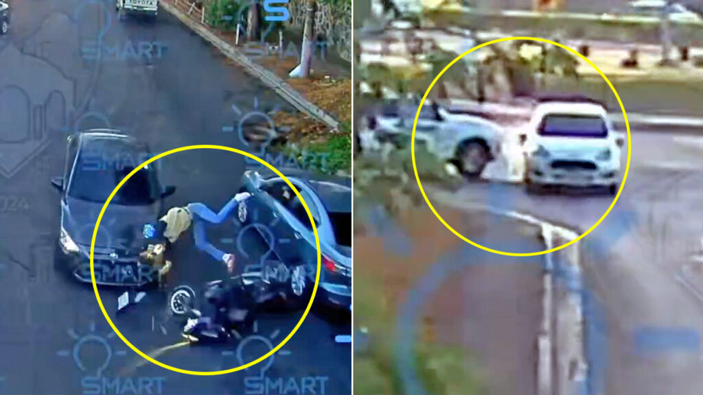 Cámara capta momento en que ocurrieron graves accidentes en Santa Tecla