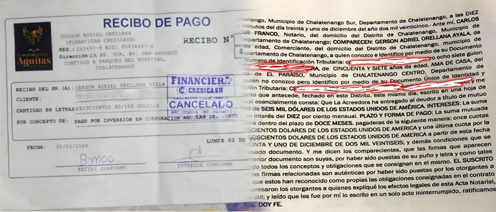 Filtran contratos y otros documentos usados por dueño de CrediCash para estafar a Chalatecos 