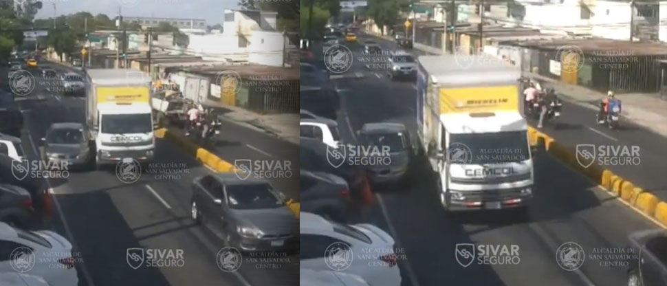 Imprudencia de conductor deja varios vehículos dañados en San Salvador