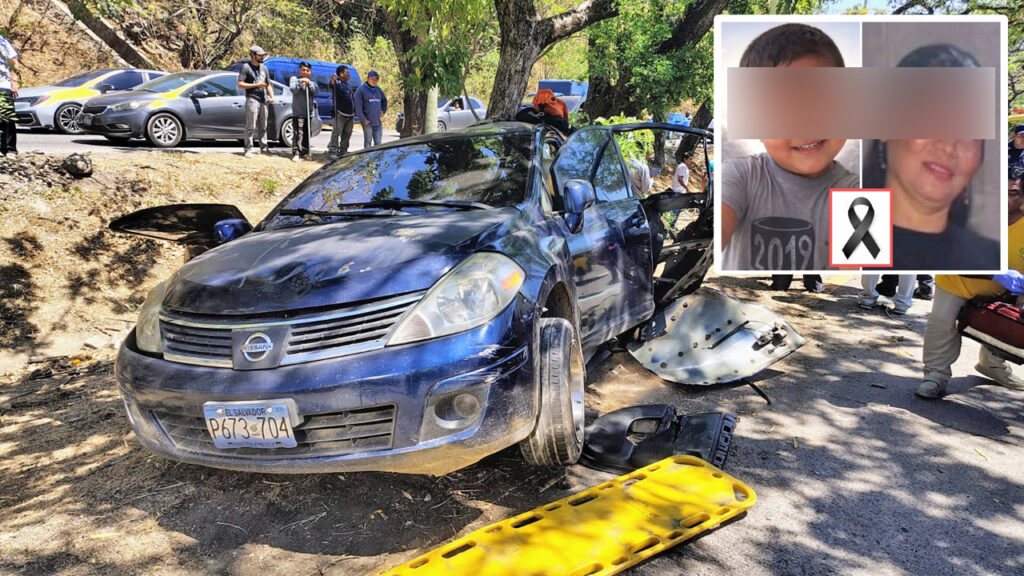 Ellos eran, Silvia y Heyden, madre e hijo que murieron en trágico accidente en autopista a Comalapa