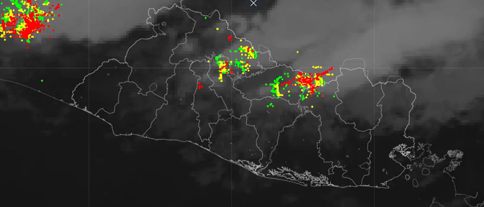 MARN reporta lluvias en varios puntos del país