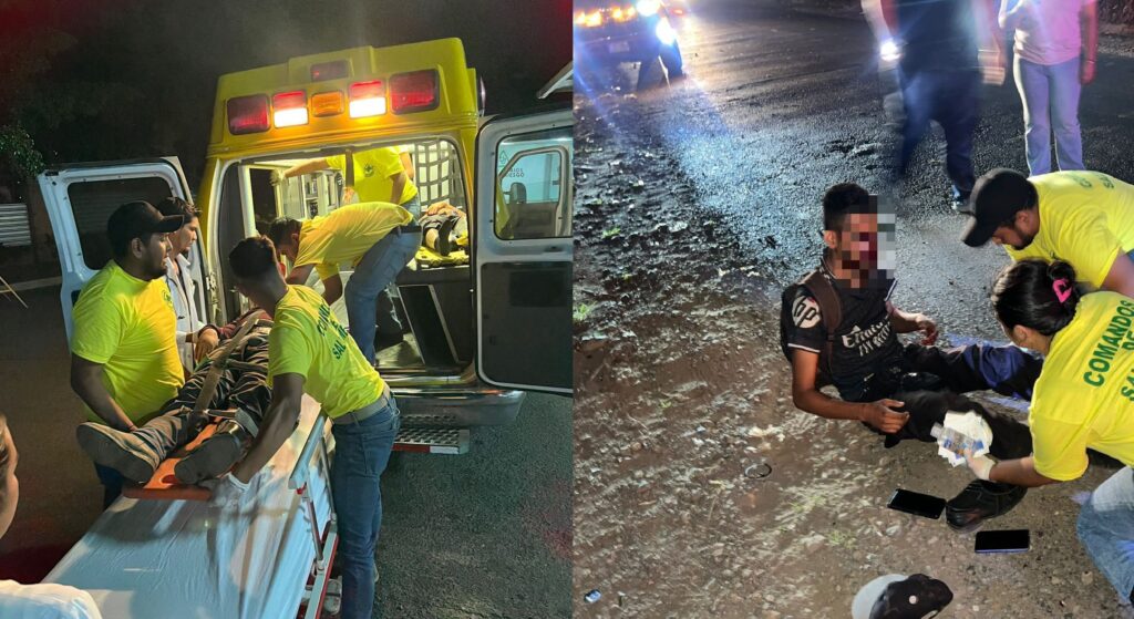 Motociclista atropella a peatón y ambos resultan lesionados en Sonzacate